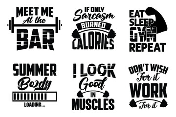 Workout typography lettering quotes for t shirt  and merchandise