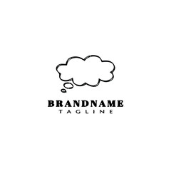 cute speech bubble logo cartoon icon template black vector illustration