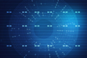 Obraz premium 2d illustration abstract digital binary data on computer screen