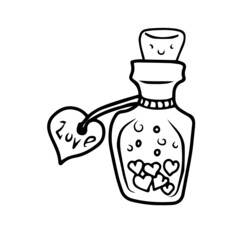 Vector children's design for backgrounds and fabrics, postcards, stickers. Bottle