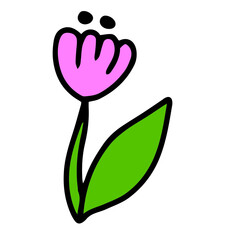 Vector children's design ,for a postcard banner sticker.Plants,flowers of spring