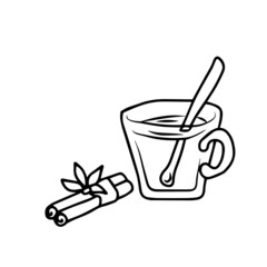 Vector children's design ,for a postcard banner sticker.Coffee