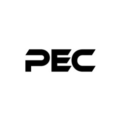 PEC letter logo design with white background in illustrator, vector logo modern alphabet font overlap style. calligraphy designs for logo, Poster, Invitation, etc.	
