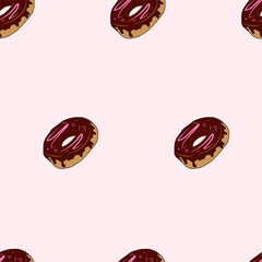 Vector children's design for backgrounds and fabrics, postcards, stickers.Donuts