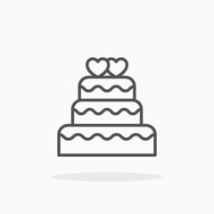 Wedding cake icon. Editable Stroke and pixel perfect. Outline style. Vector illustration. Enjoy this icon for your project.