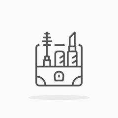 Makeup icon. Editable Stroke and pixel perfect. Outline style. Vector illustration. Enjoy this icon for your project.