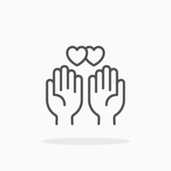 Prayer Love icon. Editable Stroke and pixel perfect. Outline style. Vector illustration. Enjoy this icon for your project.