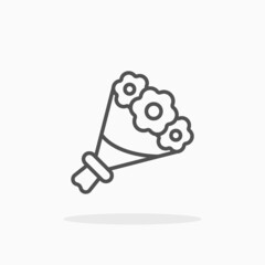 Bouquet flower icon. Editable Stroke and pixel perfect. Outline style. Vector illustration. Enjoy this icon for your project.