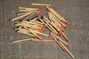 matches on wooden floor