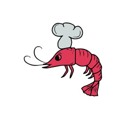 Vector children's design for backgrounds and fabrics, postcards, stickers. Shrimp, sushi