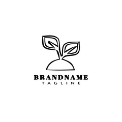 plants with leaves logo icon design template vector