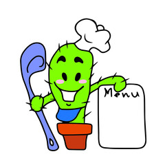 Vector children's design for backgrounds and fabrics, postcards.Cactus in a pot