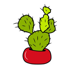 Vector children's design for backgrounds and fabrics, postcards.Funny cactus,potted plant,emotion