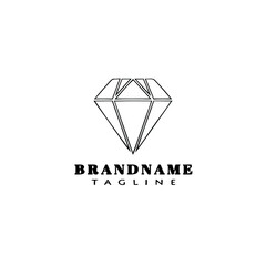 Fototapeta premium quartz logo cartoon icon design template black isolated illustration