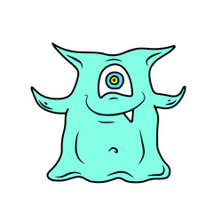 Vector children's design for backgrounds and fabrics, postcards.Funny Halloween monsters holiday