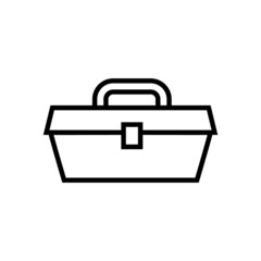 Tool box line icon, Toolbox vector logo isolated on white background
