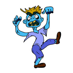 Naklejka premium Vector children's design for backgrounds and fabrics, postcards, stickers.Zombies for Halloween