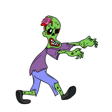 
Vector children's design for backgrounds and fabrics, postcards, stickers.Zombies for Halloween