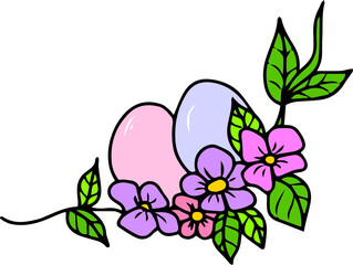  Vector children's design ,for a postcard banner sticker.Easter