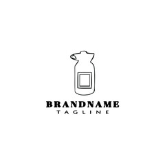 sport water bottle logo cartoon icon design template black isolated vector