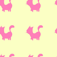 Vector children's design for fans and fabrics, postcards.Funny cat and different emotions