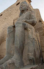 Large statue of Ramses II at Luxor Temple in Egypt