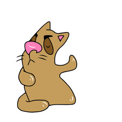 Vector children's design for fans and fabrics, postcards.Funny cat and different emotions