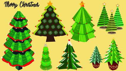 Christmas tree paper drawing style