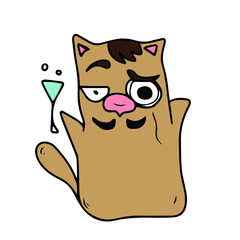 Vector children's design for fans and fabrics, postcards.Funny cat and different emotions