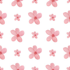 Watercolor flower seamless pattern