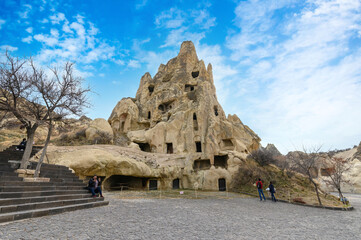 Goreme Open Air Museum in Goreme, Cappadocia - Nevsehir, Turkey. Ancient cave churches and rock...