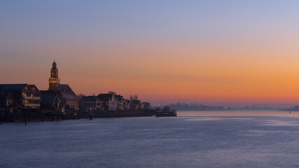 Naklejka premium Early morning colors on Lekkerkerk