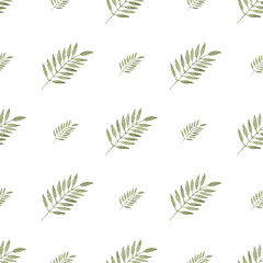 Watercolor leaf seamless pattern