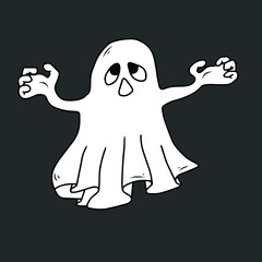 Vector children's design for backgrounds and fabrics, postcards.Funny Halloween party,pumpkin, ghost,skull,broom,bat