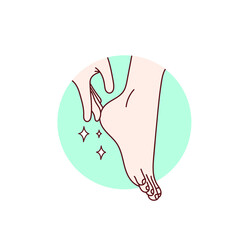 Vector illustration in linear style. Body and nail care. Beauty spa concept for manicure salon