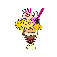 Vector children's design for backgrounds and fabrics, postcards.Ice cream ,cocktail