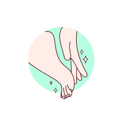 Beautiful women feet. Body care. Vector