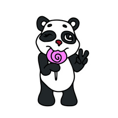 Vector children's design for backgrounds and fabrics, postcards.Cute panda