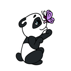 Vector children's design for backgrounds and fabrics, postcards.Cute panda