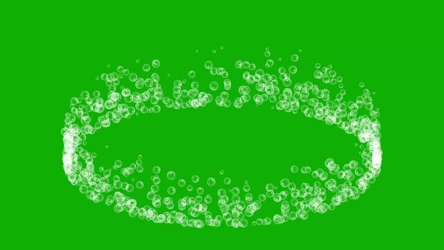 Bubbles circle motion graphics with green screen background