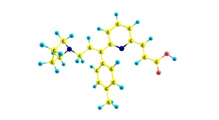 Acrivastine molecular structure isolated on white