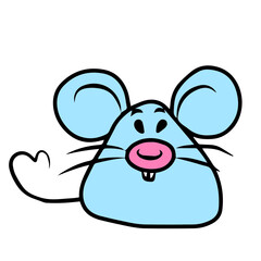 Vector children's design for backgrounds and fabrics, postcards, stickers. Funny rat,mouse