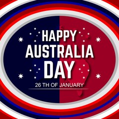 Australia Day. Banner for Australia National Day with Australia National Flag  theme color and lettering