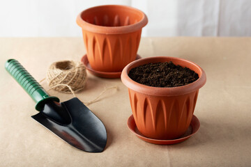 soil in pots for growing plants