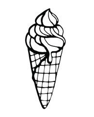 Ice cream. Vector clipart. Hand drawn