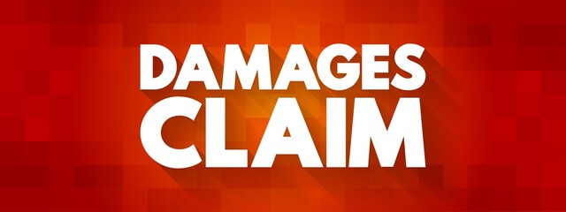 Damages Claim text quote, concept background