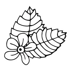 Single element of Strawberry slice in doodle summer set. Hand drawn vector illustration for greeting cards, posters, stickers and seasonal design.