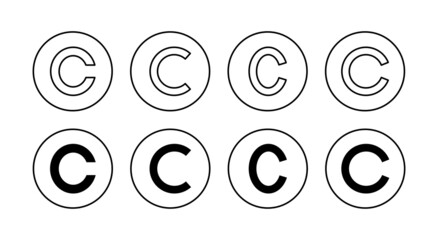 Copyright icons set. copyright sign and symbol