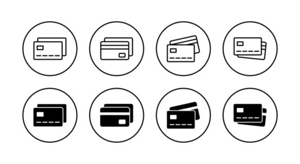 Fototapeta na wymiar Credit card icons set. Credit card payment sign and symbol