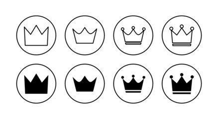 Crown icons set. crown sign and symbol